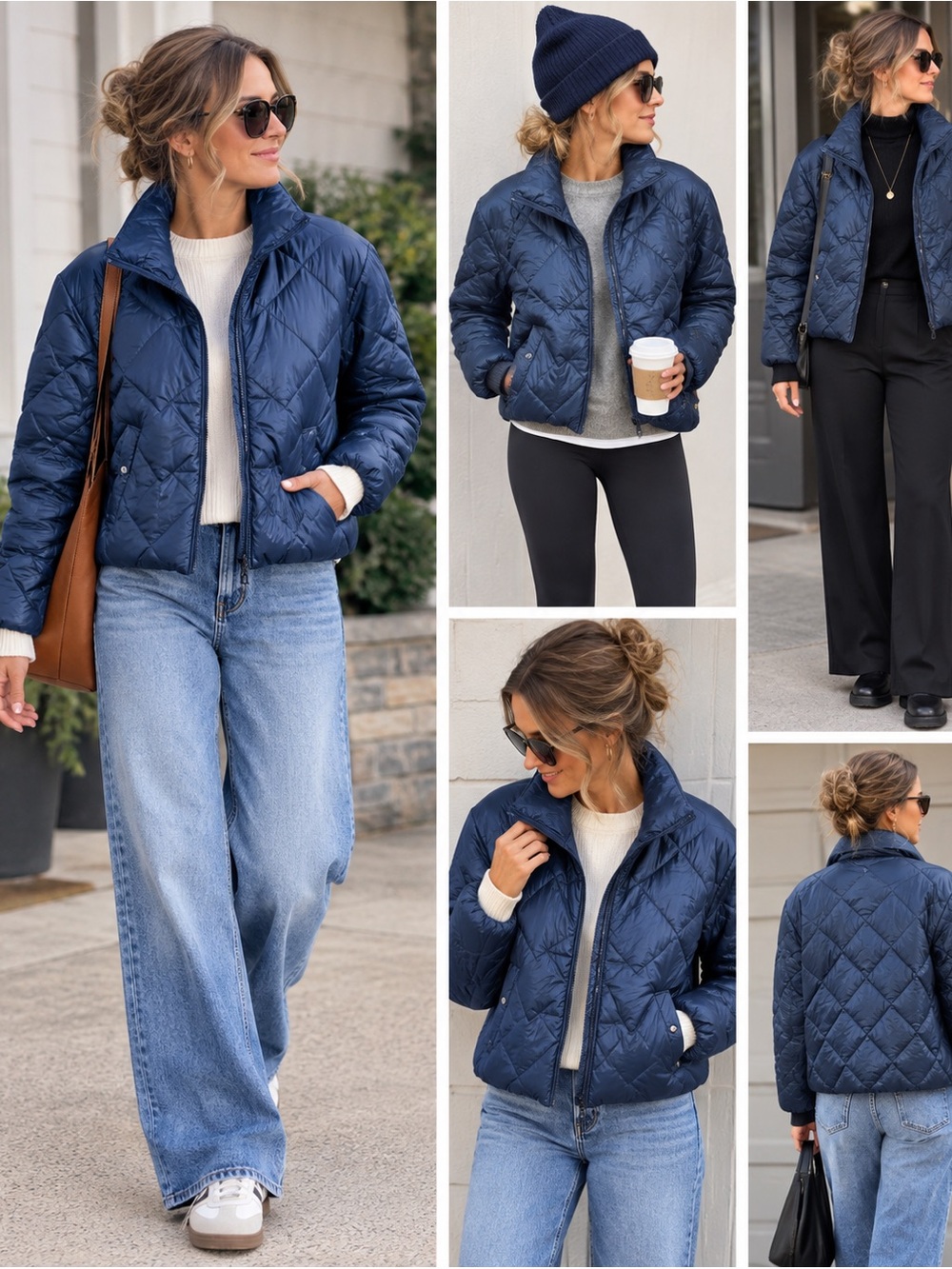 Vero Moda Dark Blue Quilted Puffer Jacket